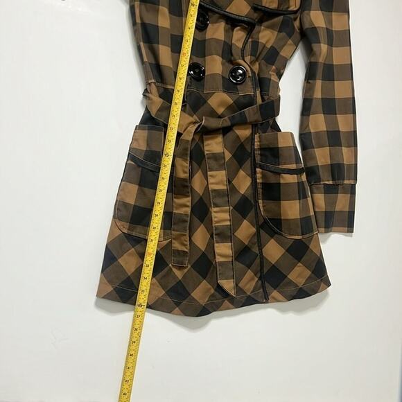 VERO MODA FABIOLA PLAID TRENCH BELTED COAT JACKET SIZE M - Picture 10 of 12